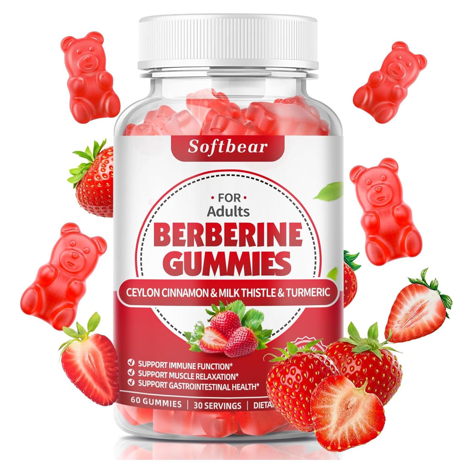 Gominolas de Berberina Softbear 1500mg con Canela 60 Unidades