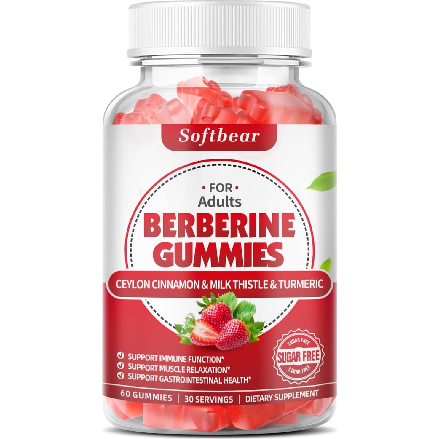 Gominolas de Berberina Softbear 1500mg con Canela 60 Unidades