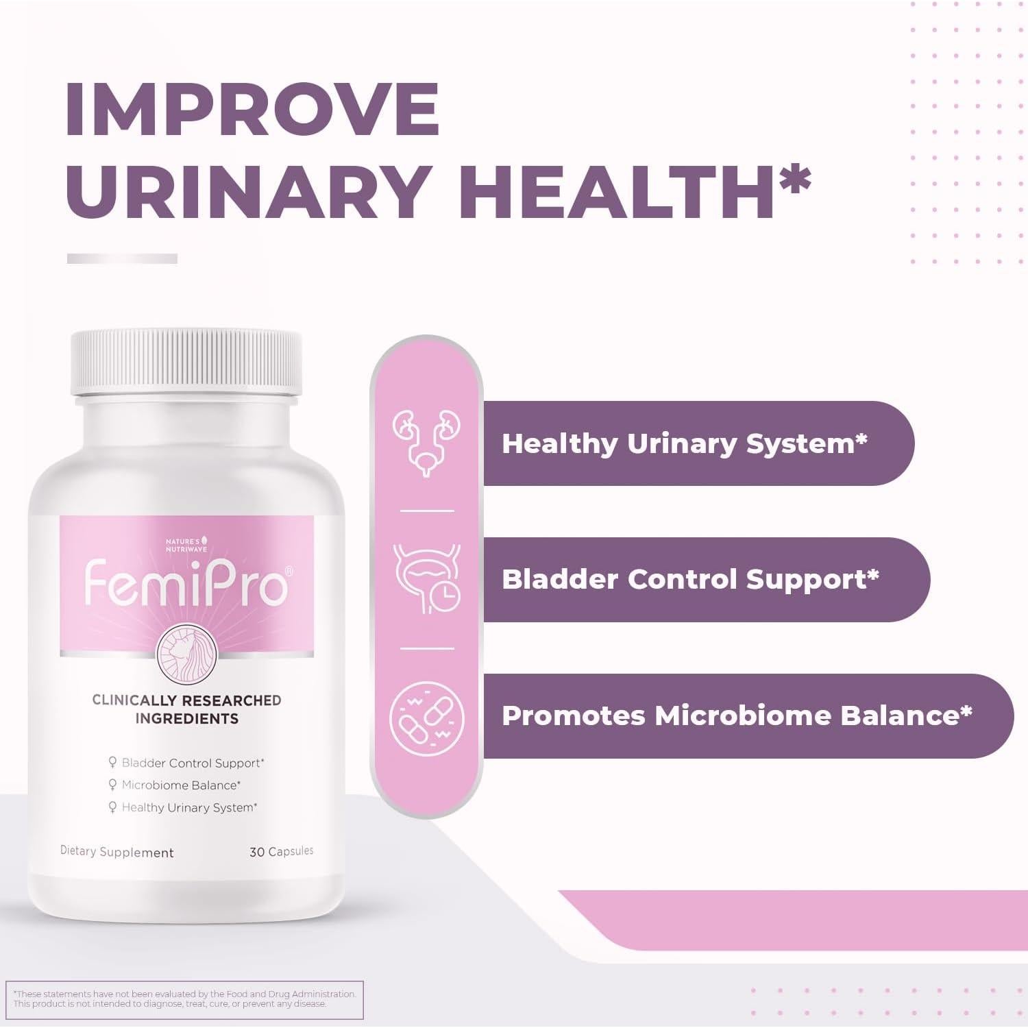 Suplemento Control de Vejiga Femipro 30 Cápsulas Naturales
