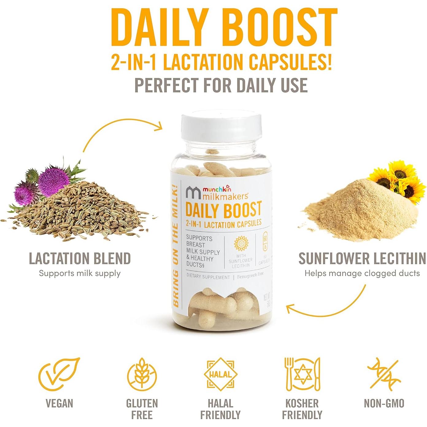 Suplemento de Lactancia Munchkin Milkmakers 60 Cápsulas