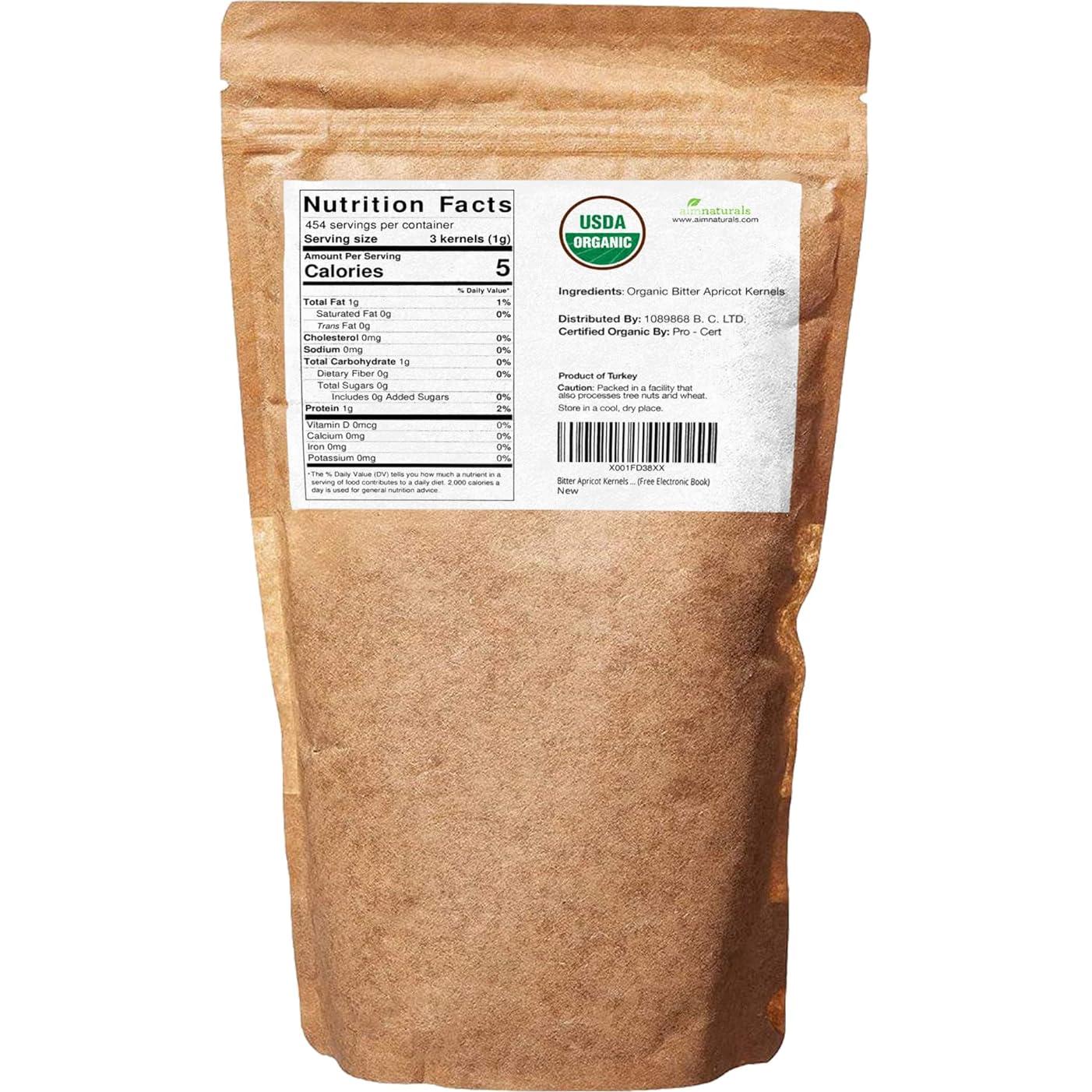 Núcleos de Albaricoque Amargos Orgánicos Crudos 453 g - USDA