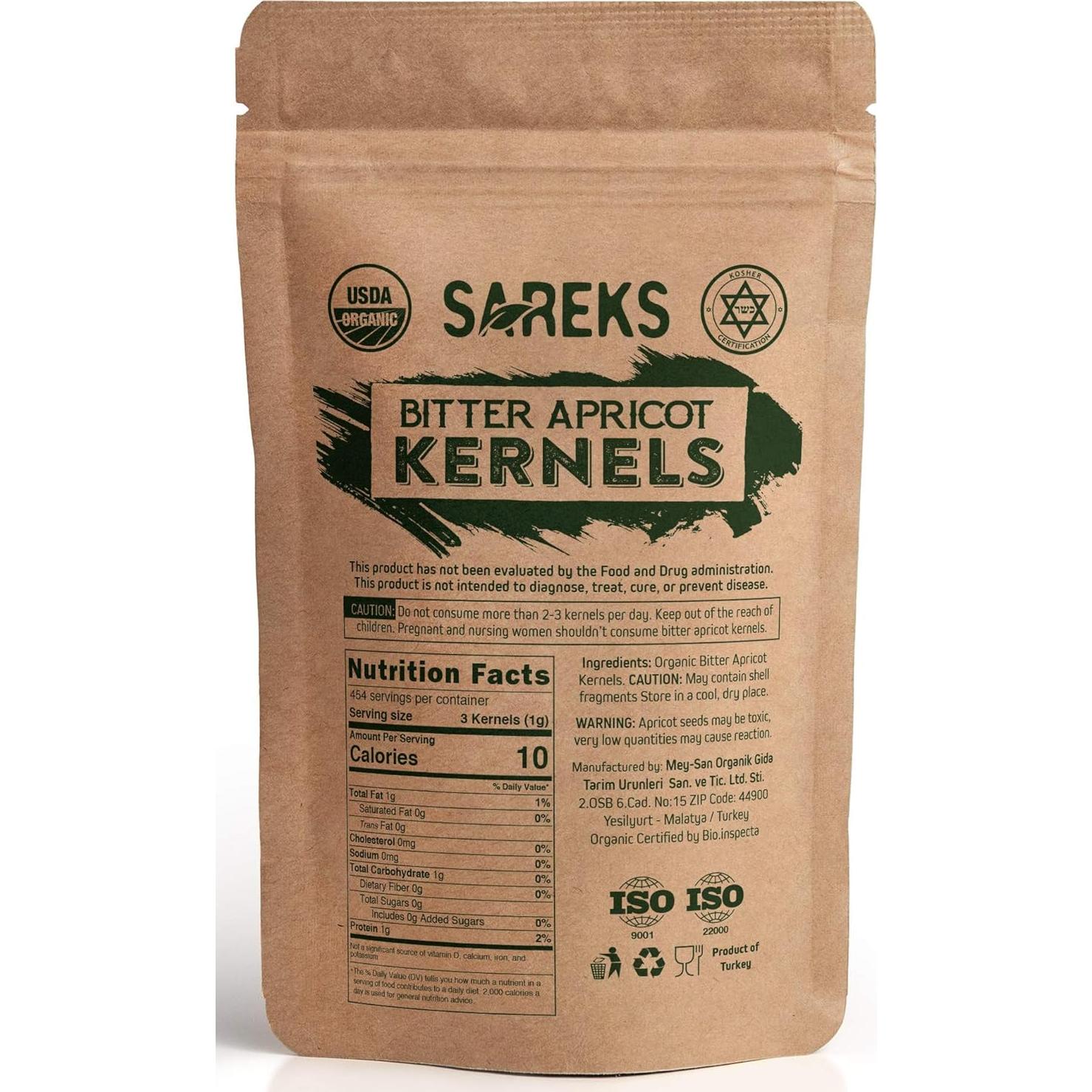 Núcleos de Albaricoque Amargos Orgánicos Mey-San 283.5g