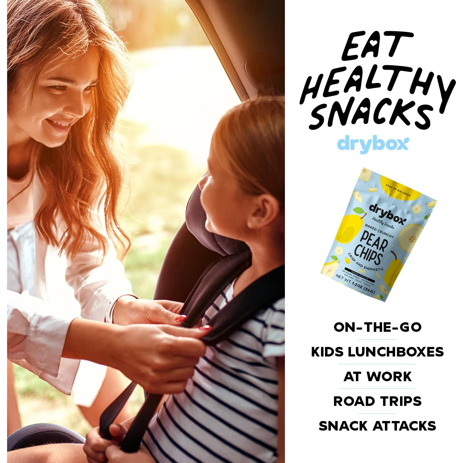 Chips de Pera Drybox - Paquete de 14 x 34 g, Sin Azúcar