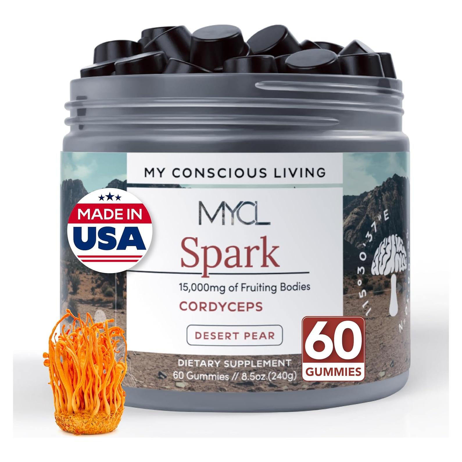 Gominolas MYCL de Hongo Cordyceps 500mg - Veganas 60 Unidades