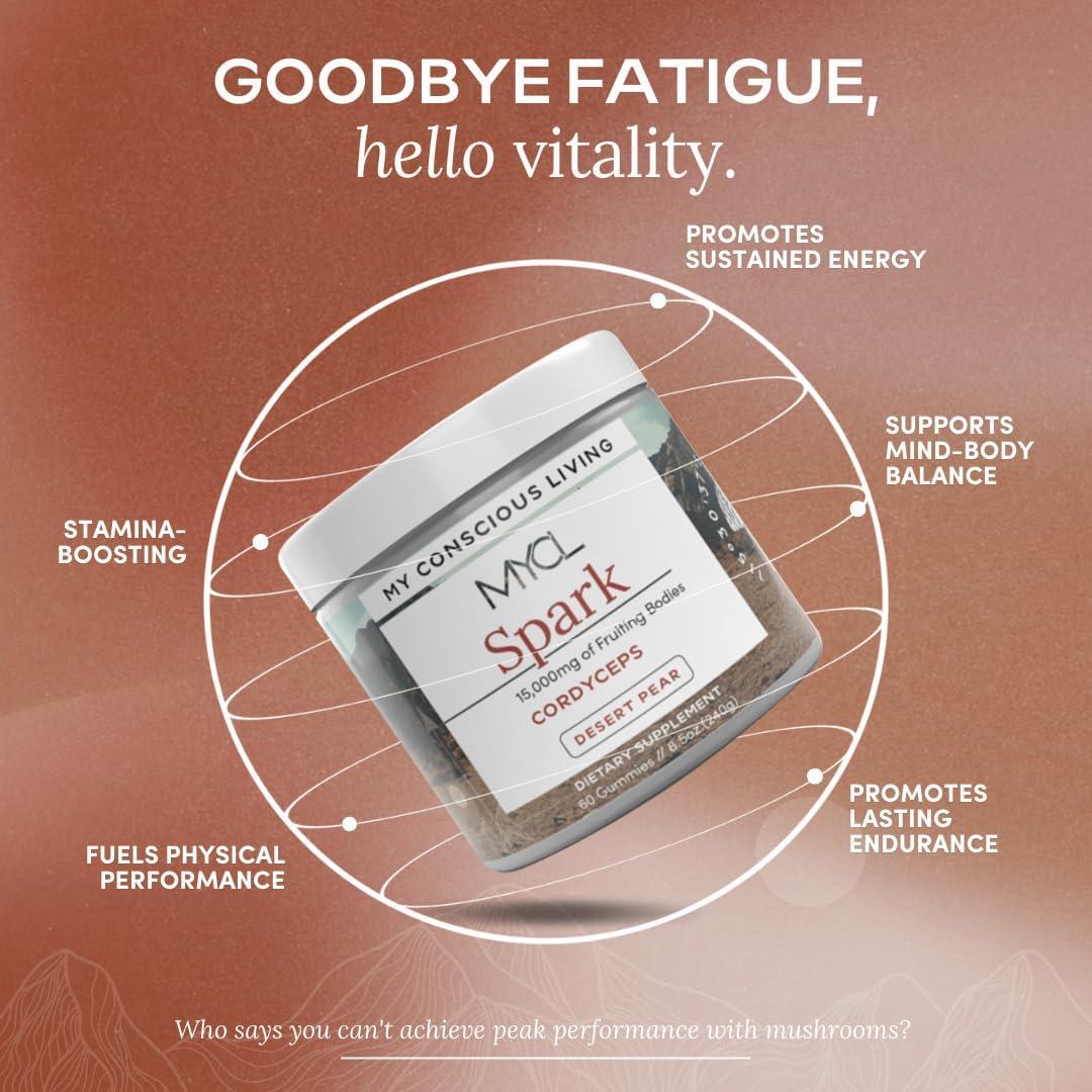 Gominolas MYCL de Hongo Cordyceps 500mg - Veganas 60 Unidades