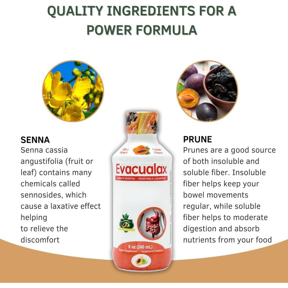 Laxante Líquido Evacualax Senna 240ml Sabor Papaya - Natural