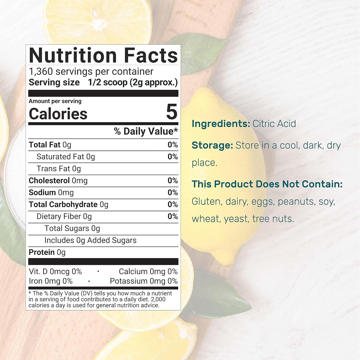 Ácido Cítrico 2.72 kg Grado Alimenticio Dealsupplement