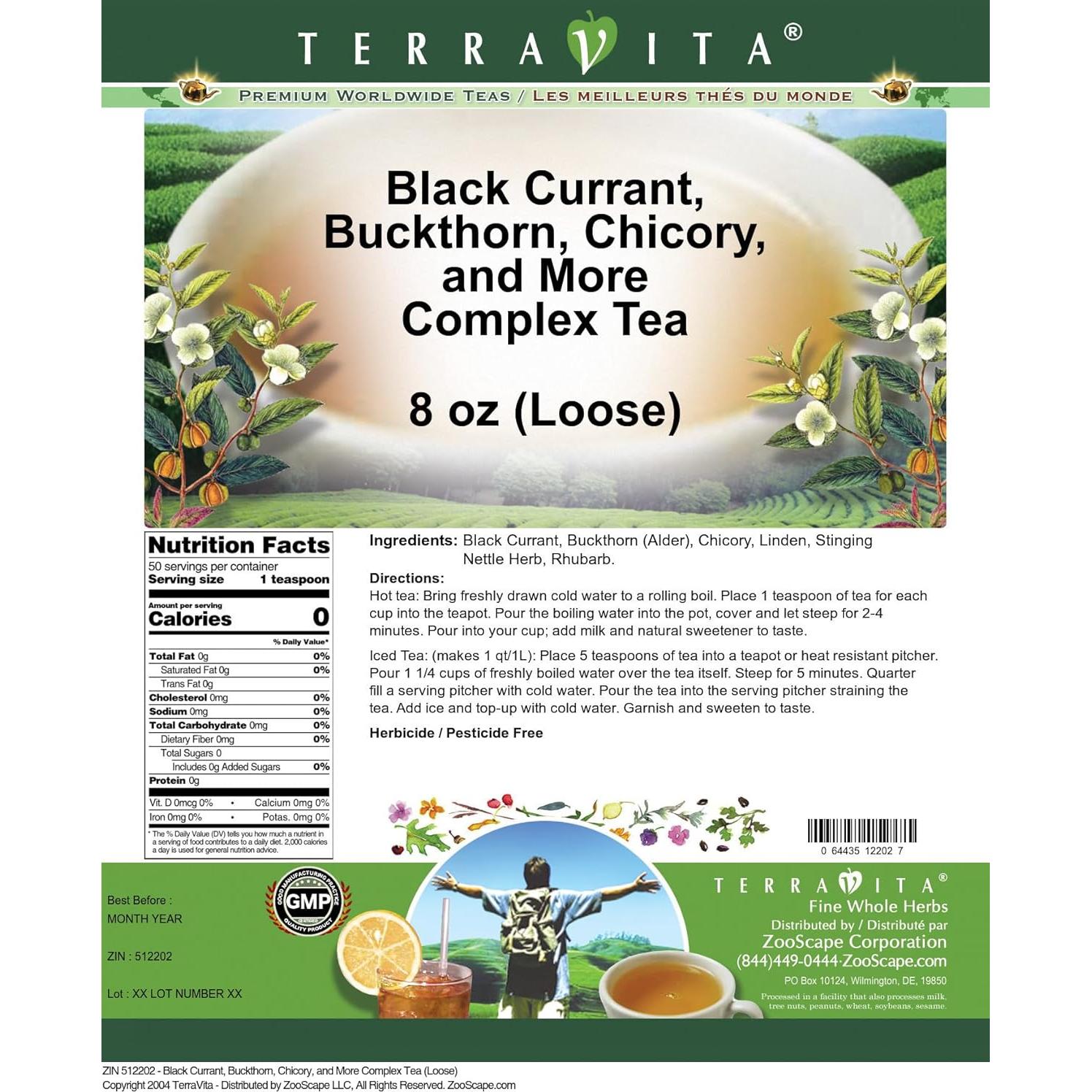Té Herbal Suelto Curaçao Negro Espino Achicoria TerraVita 680 g