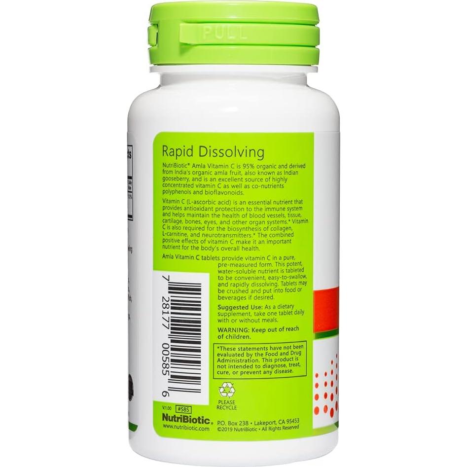 Tabletas de Vitamina C Amla NutriBiotic 30 Unidades Veganas