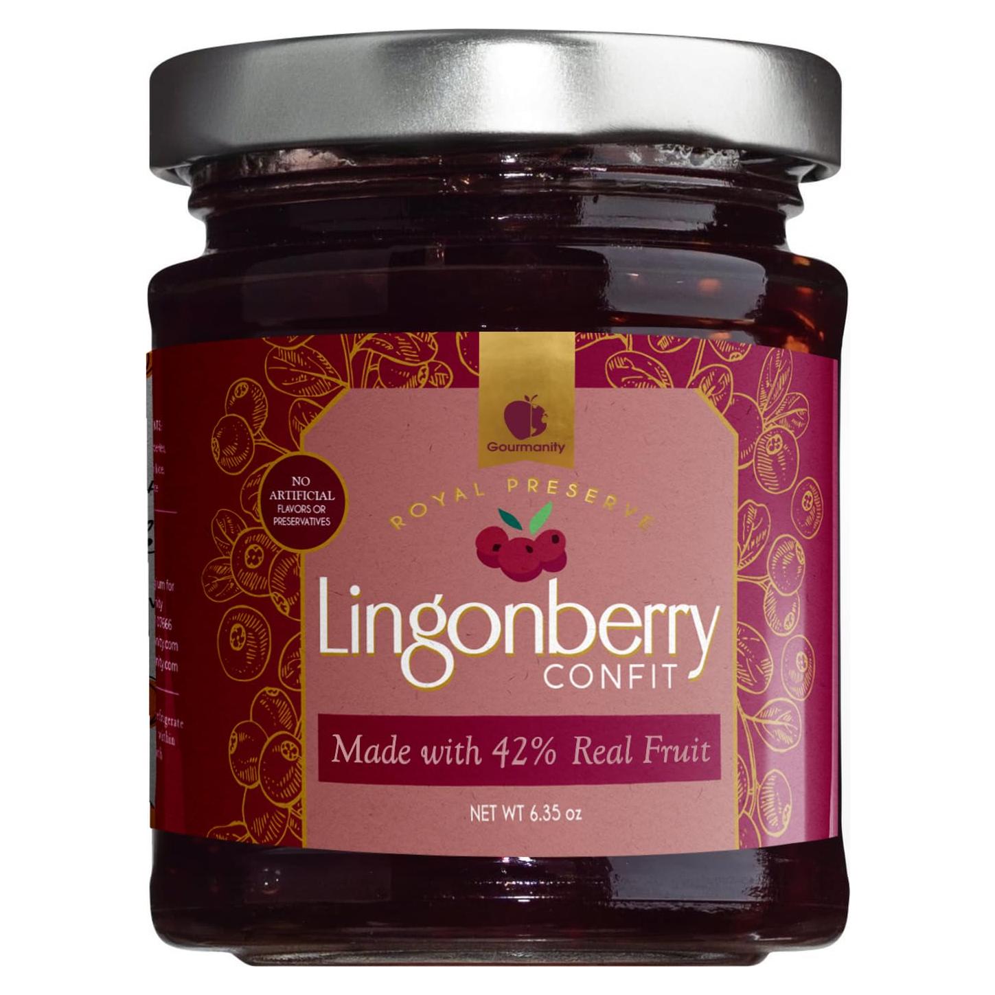 Mermelada de Lingonberry Gourmanity 180g - Sabor Agridulce Natural