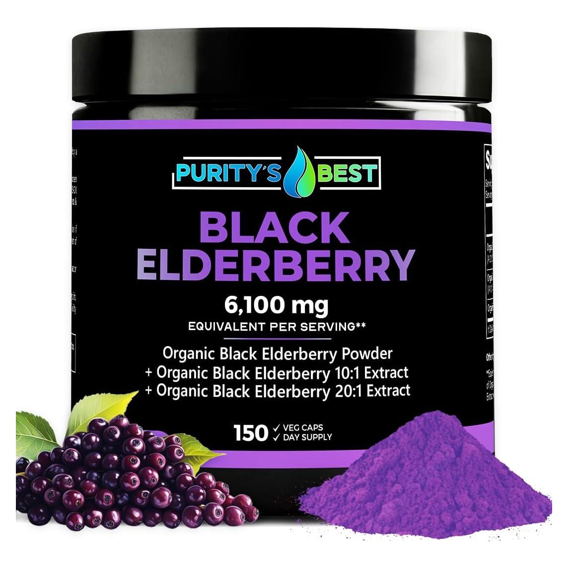 Polvo de Saúco Negro Purity 6100mg - 150 Cápsulas Veganas