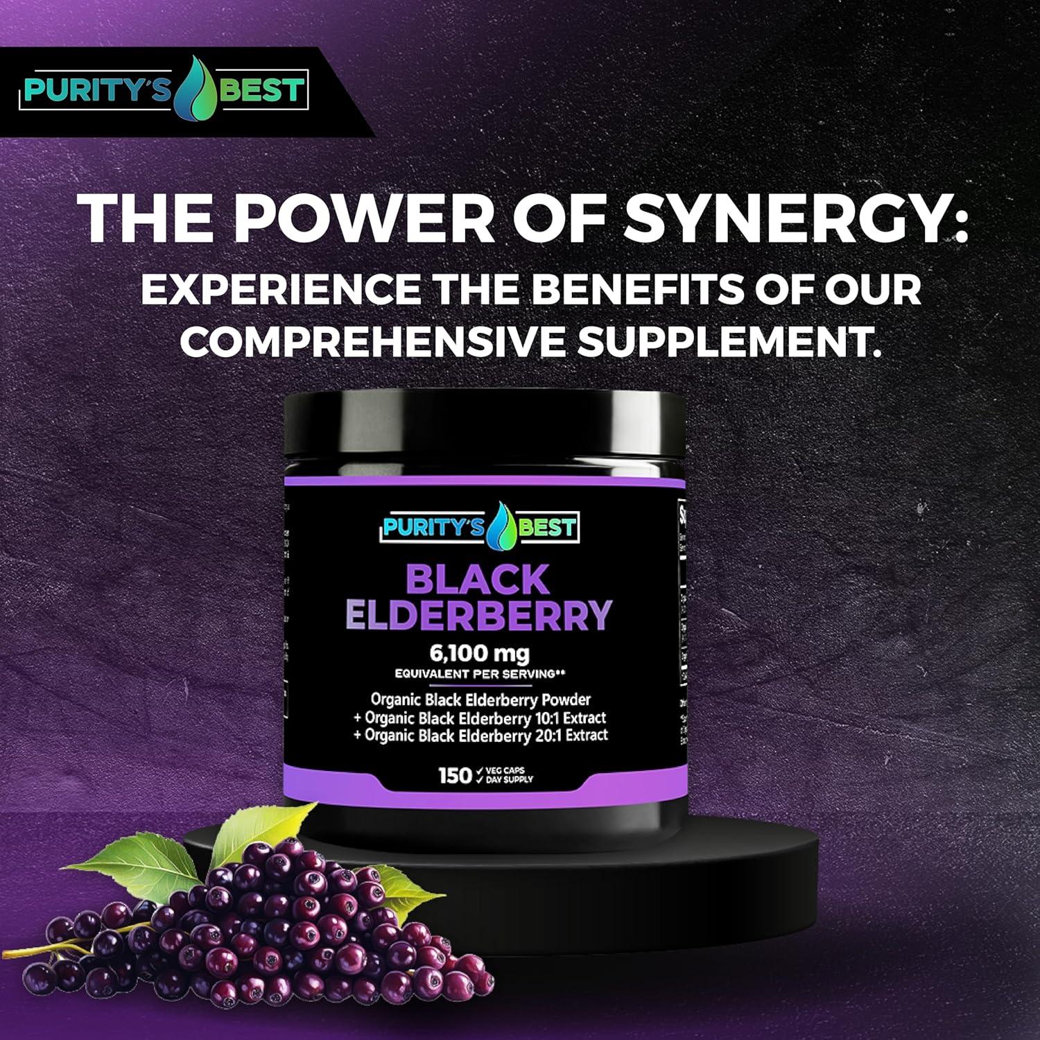 Polvo de Saúco Negro Purity 6100mg - 150 Cápsulas Veganas