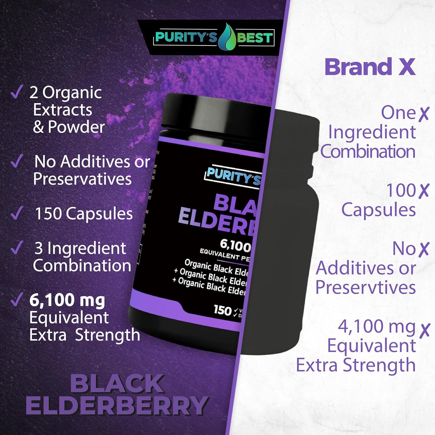 Polvo de Saúco Negro Purity 6100mg - 150 Cápsulas Veganas