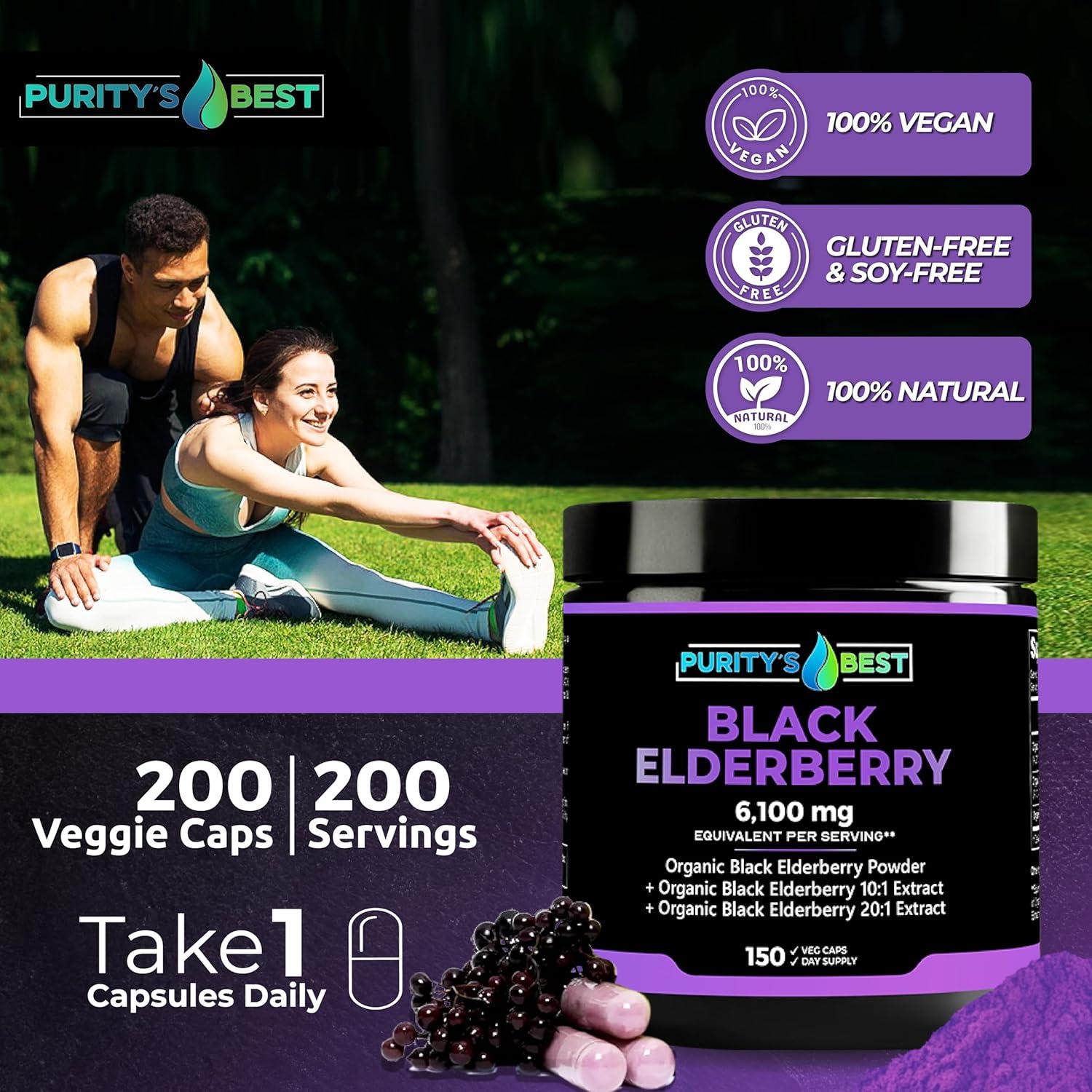 Polvo de Saúco Negro Purity 6100mg - 150 Cápsulas Veganas