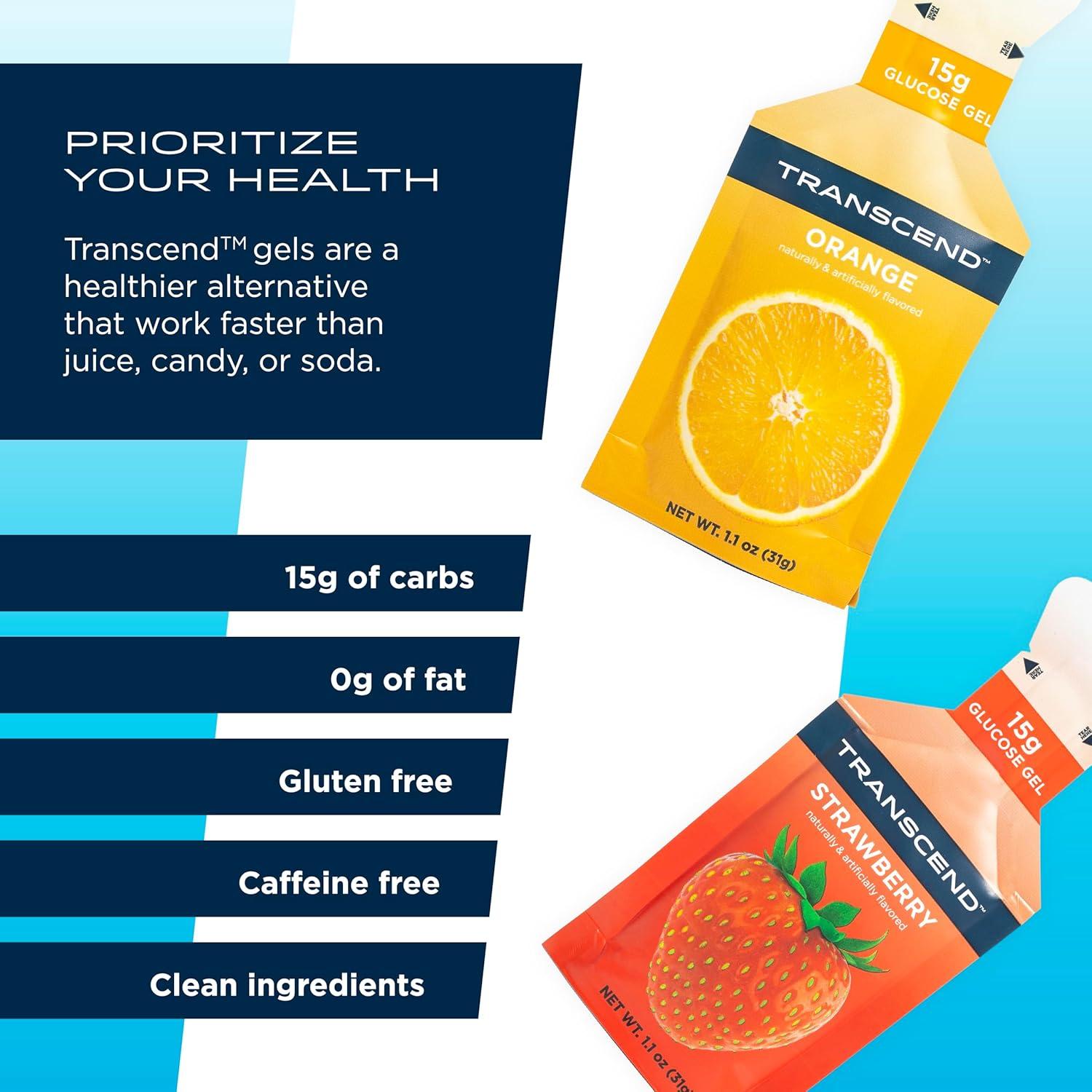 Gel Energético Transcend Foods Fresa Naranja 31.18 g x10