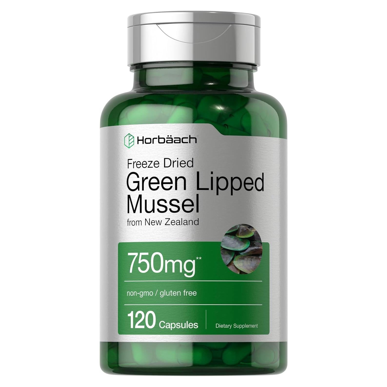Mejillón de Labio Verde Horbaach 750 mg 120 Cápsulas Liofilizadas
