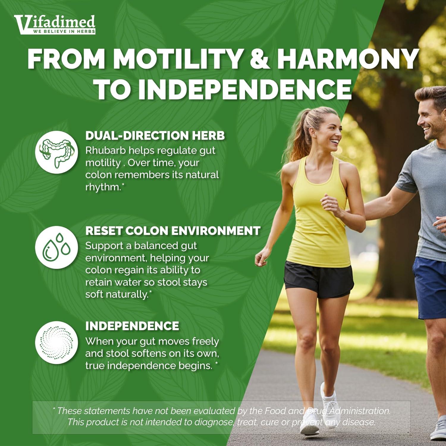 VIFADIME Ruibarbo 45 Cápsulas - Alivio Herbal Estreñimiento
