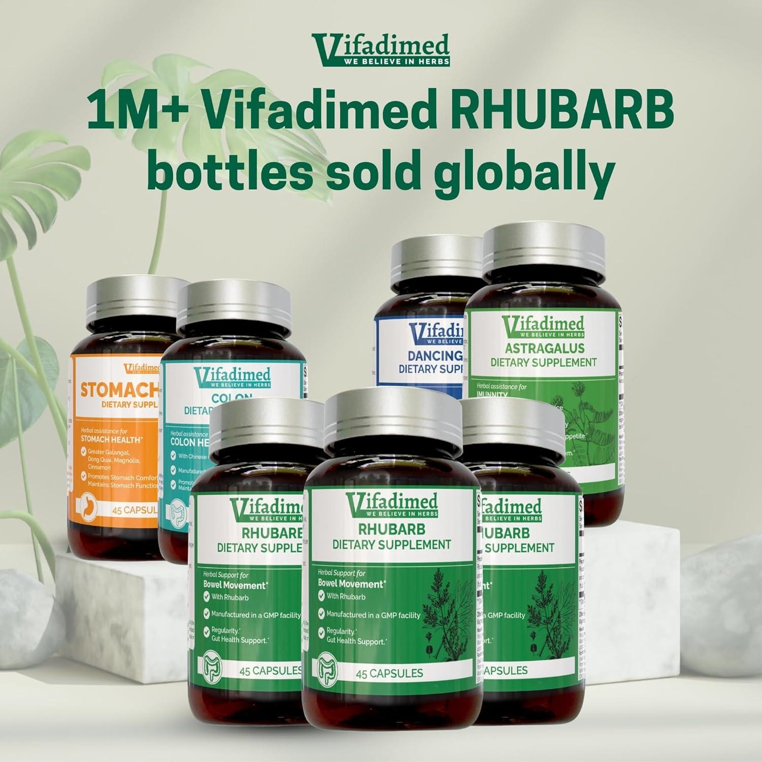 VIFADIME Ruibarbo 45 Cápsulas - Alivio Herbal Estreñimiento