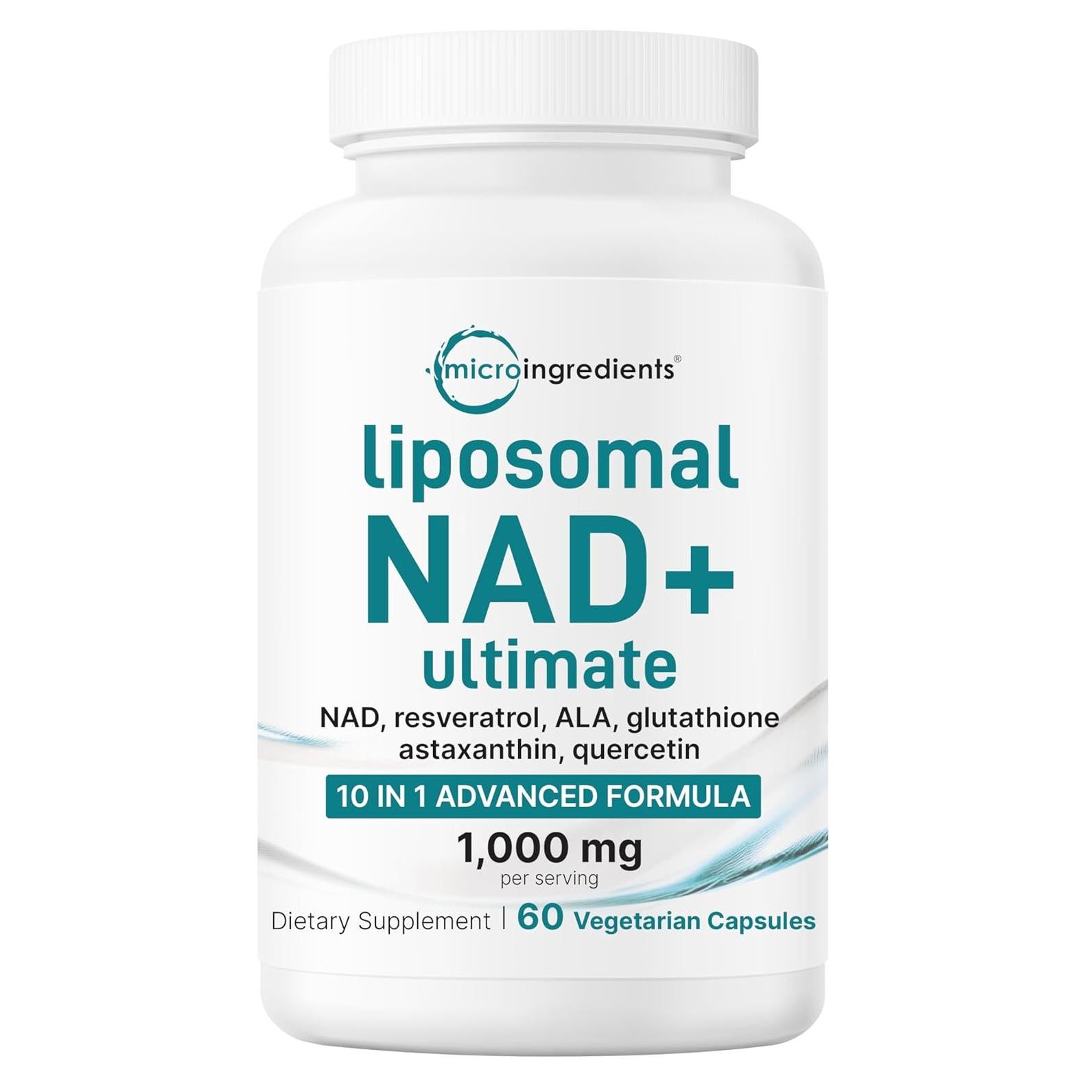 Suplemento Liposomal NAD+ Ultimate Micro Ingredients 1000mg 60 Cápsulas