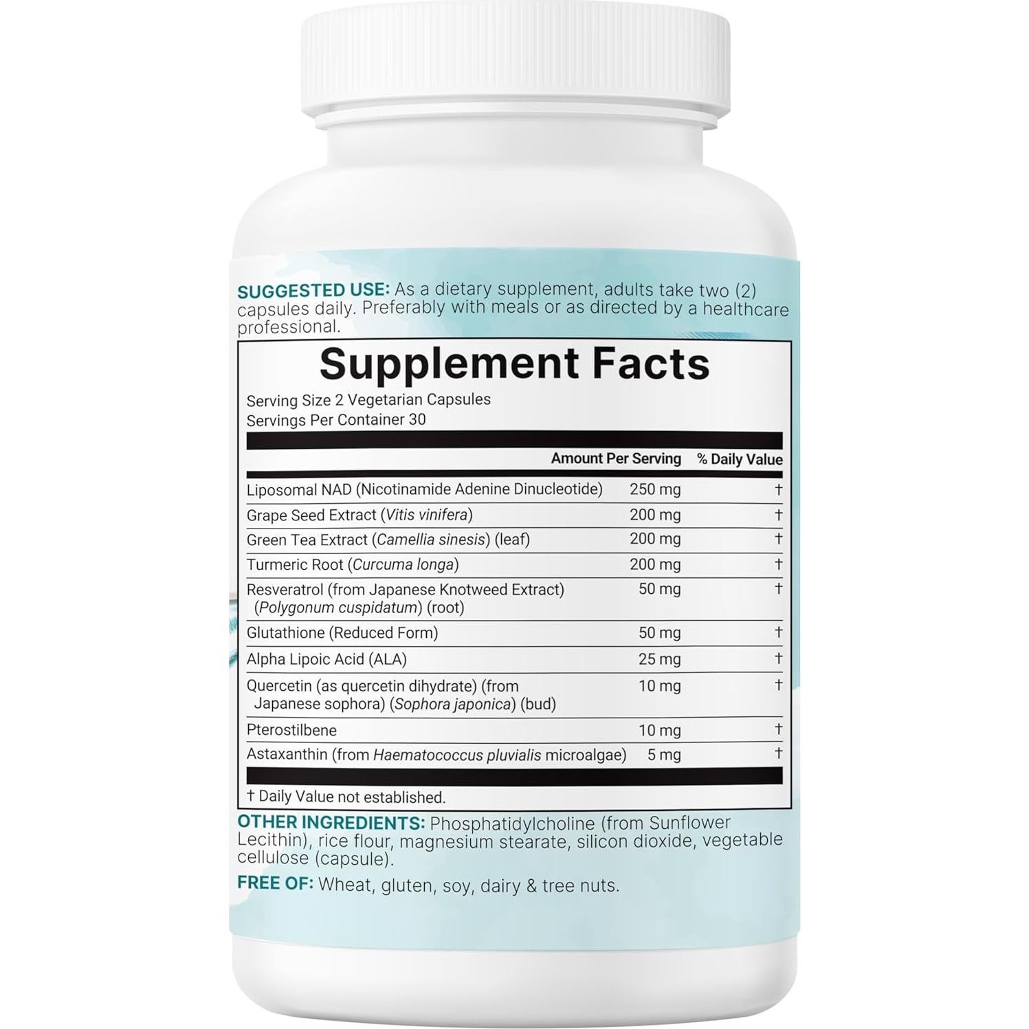 Suplemento Liposomal NAD+ Ultimate Micro Ingredients 1000mg 60 Cápsulas