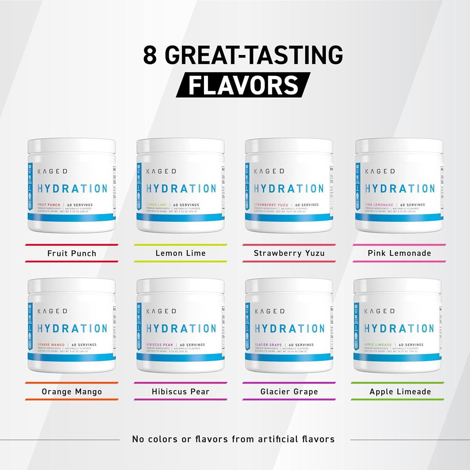 Kaged Daily Hydration Uva Glaciar | 60 Porciones Electrolitos