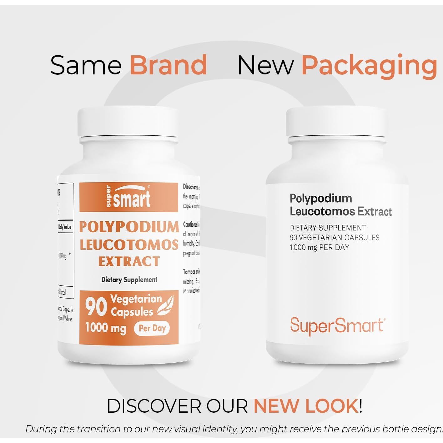 Suplemento de Polypodium Leucotomos 1000 mg Supersmart - 90 Cápsulas Vegetarianas