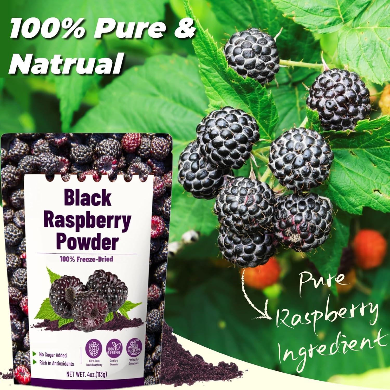 Polvo de Frambuesa Negra Liofilizada EquSym 113g - Vegano y Sin Gluten