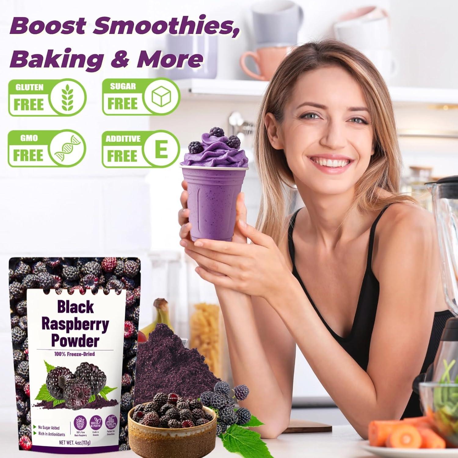 Polvo de Frambuesa Negra Liofilizada EquSym 113g - Vegano y Sin Gluten