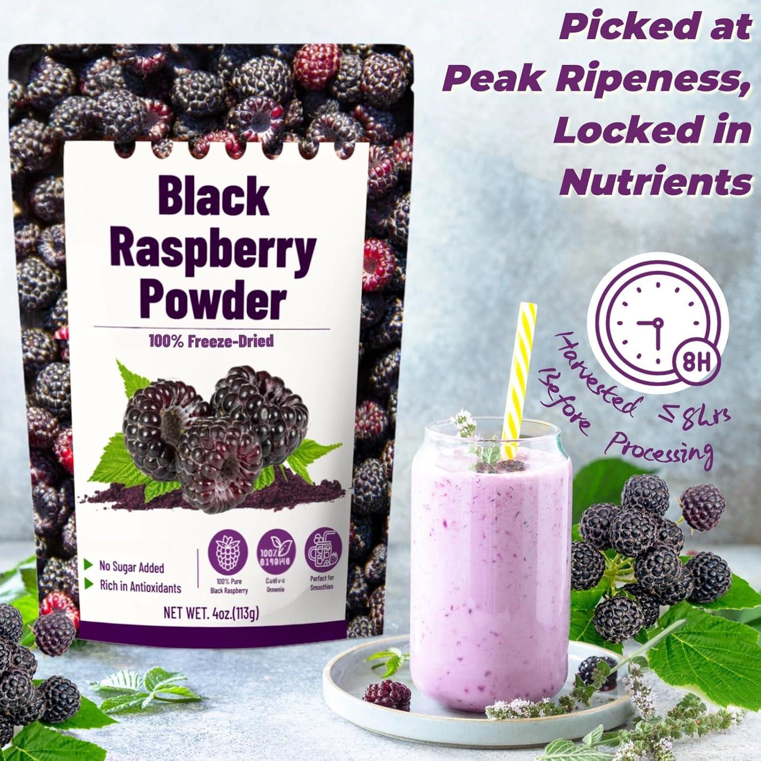 Polvo de Frambuesa Negra Liofilizada EquSym 113g - Vegano y Sin Gluten