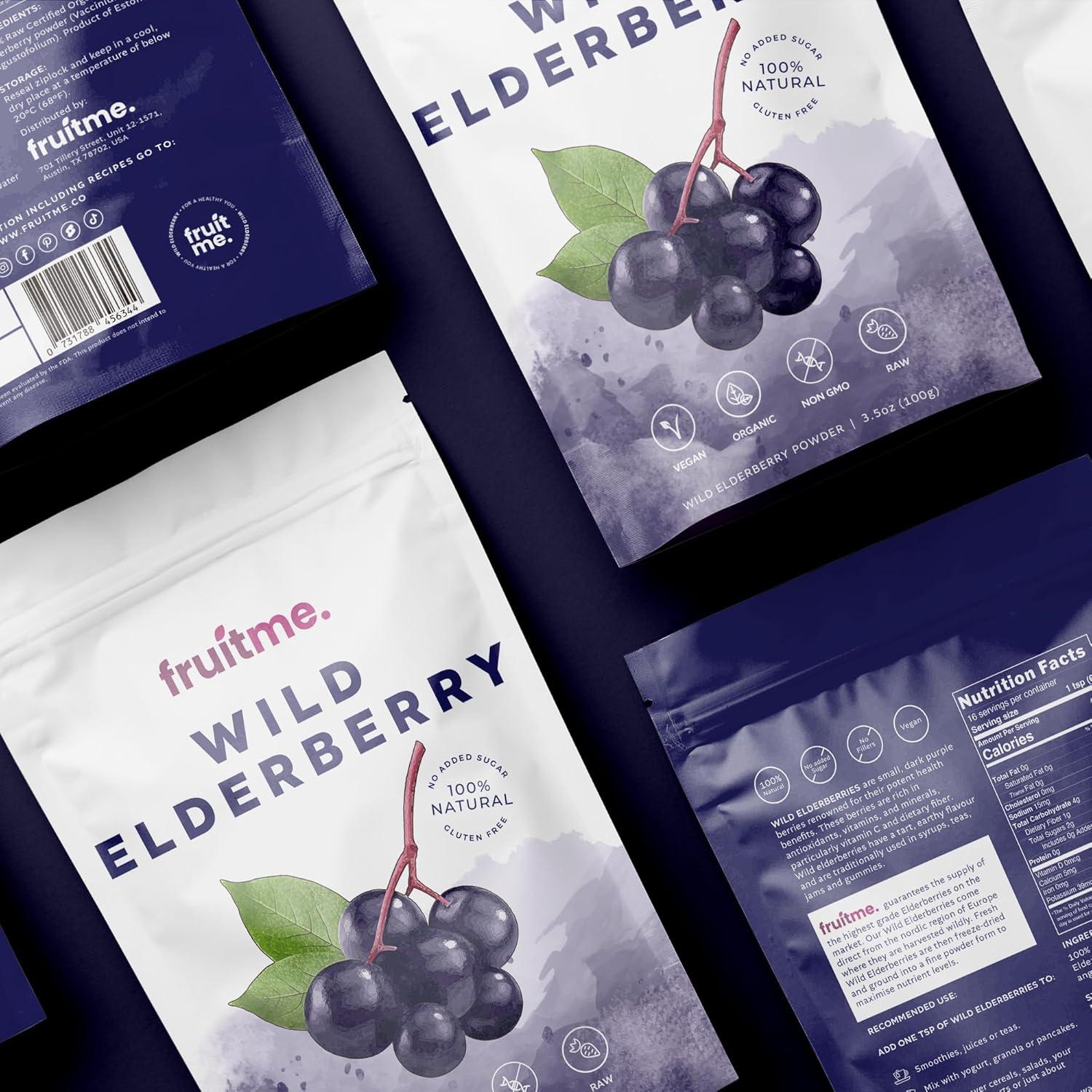 Polvo de Saúco Silvestre Orgánico FruitMe 100g - Antioxidantes y Vitamina C