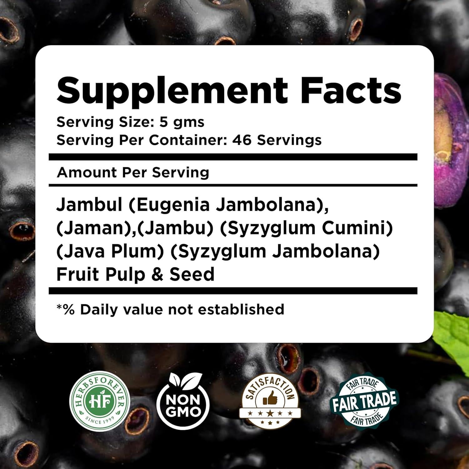 Polvo de Jambul HerbsForever 230g - Apoya Digestión y Azúcar