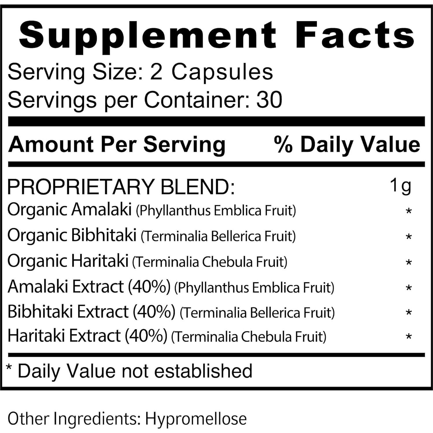 Suplemento Digestivo Triphala Jiva Botanicals - 60 Cápsulas