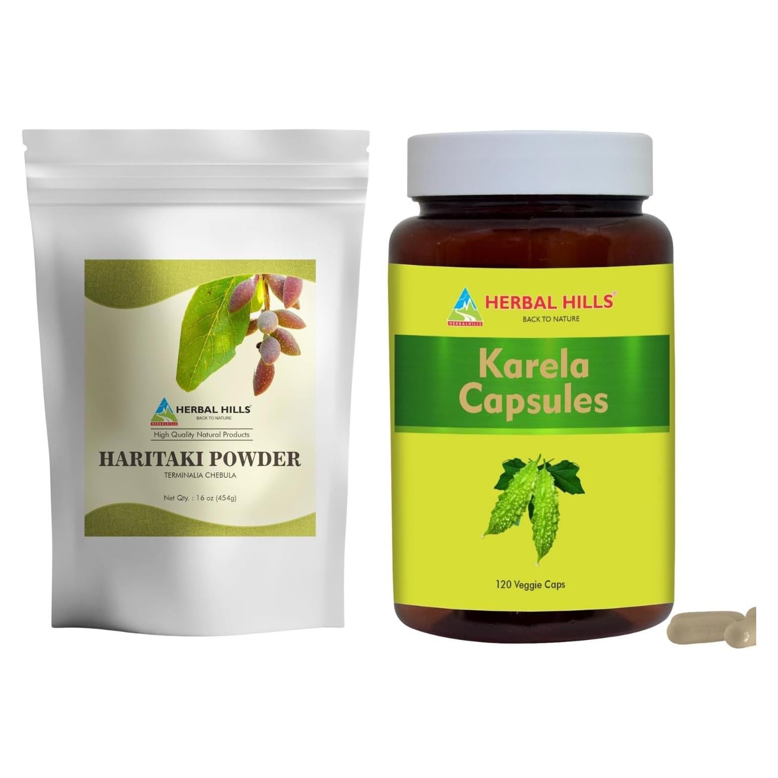 Combo Polvo de Haritaki Harde y Cápsulas de Karela 2 Unidades