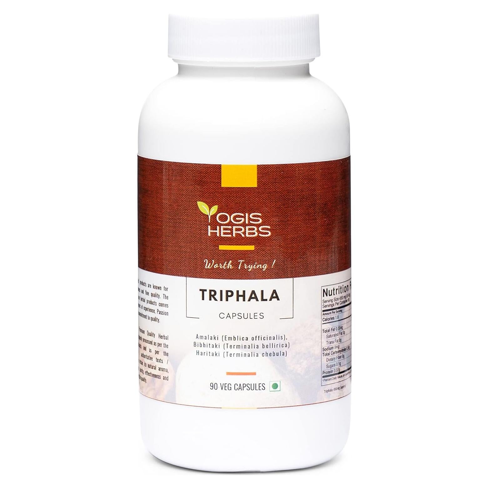 Cápsulas Veganas de Triphala YOGIS HERBS 90 Unidades 450mg