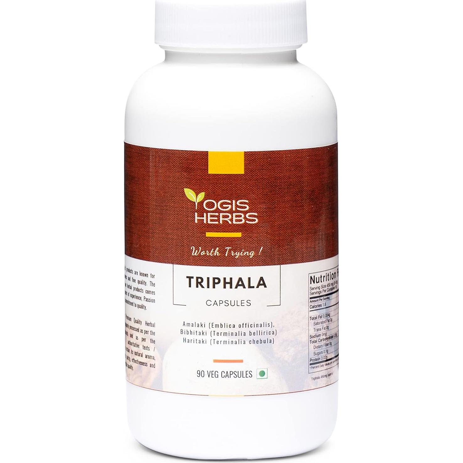 Cápsulas Veganas de Triphala YOGIS HERBS 90 Unidades 450mg