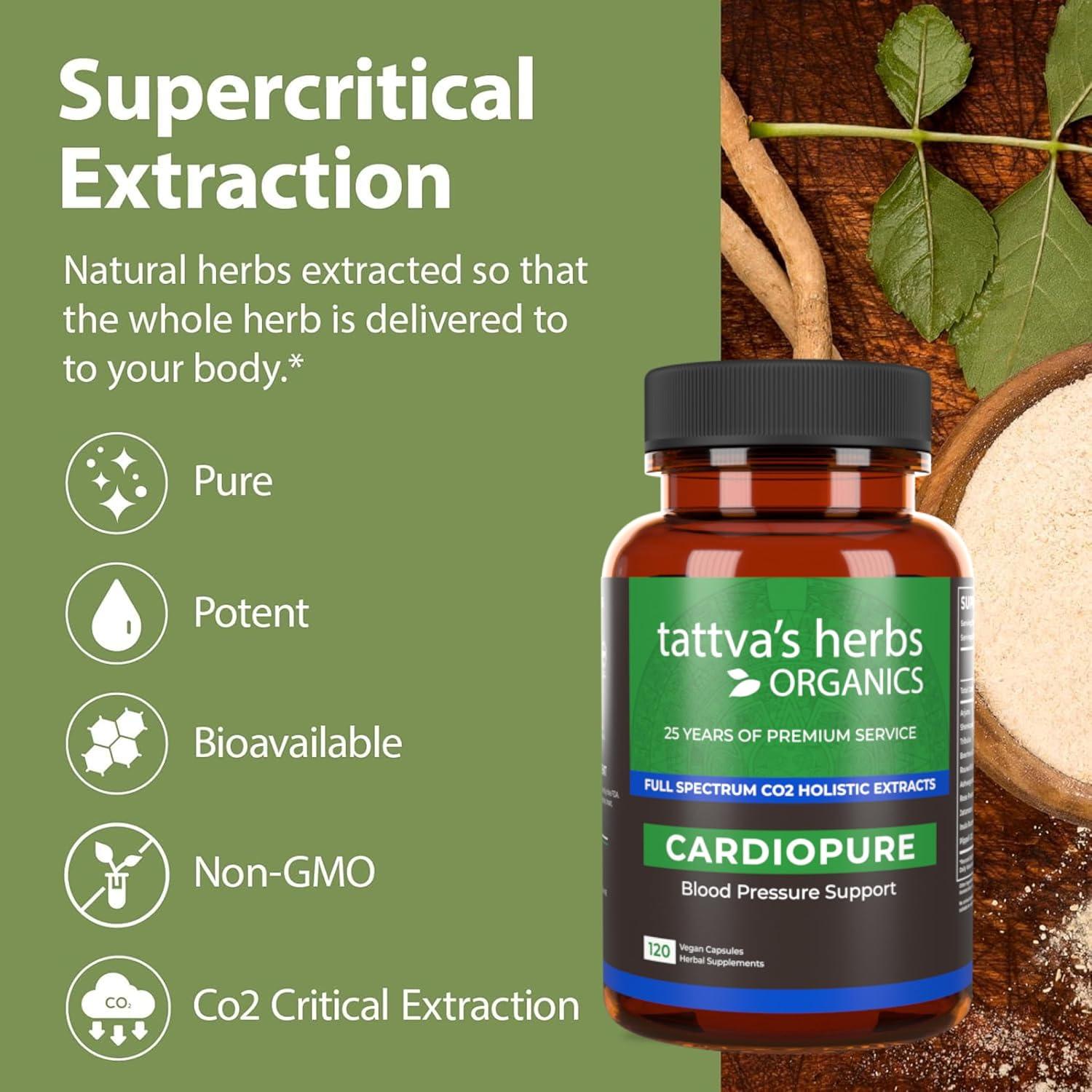 Suplemento Herbal Ayurvédico Cardiopure Tattva's Herbs 120 Cápsulas