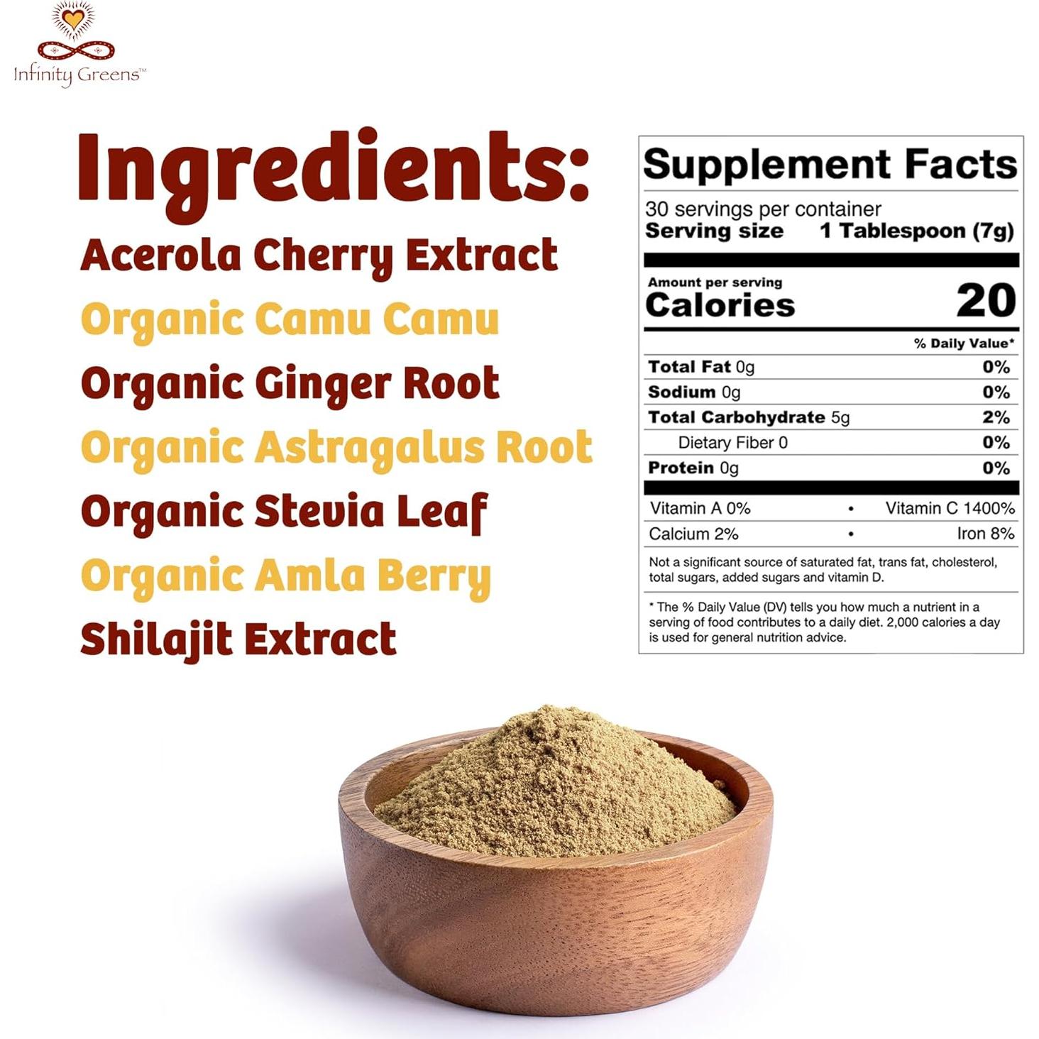 Paquete de Superalimentos Infinity Greens y Vitamina C Orgánica