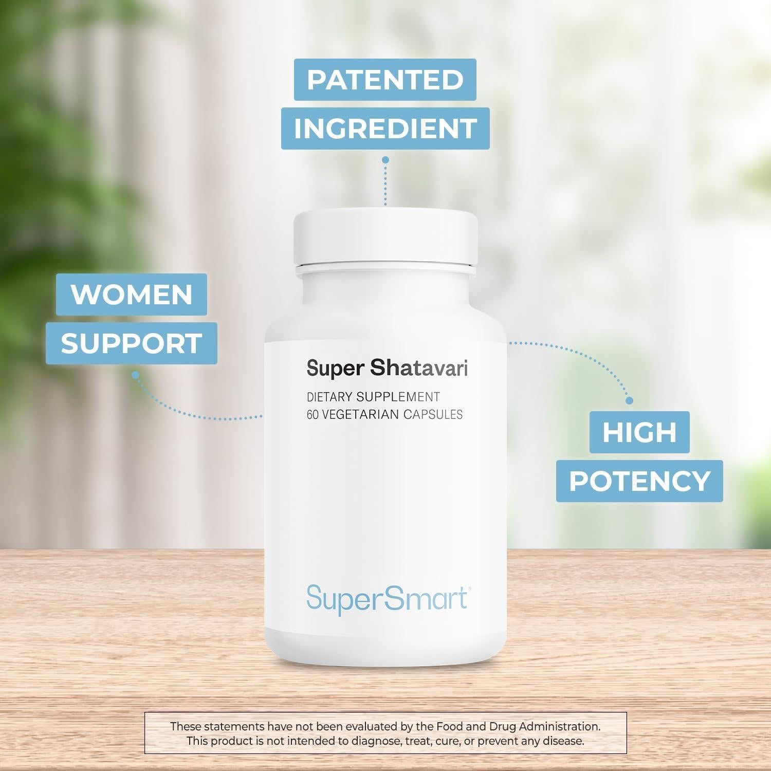 Suplemento Shatavari SuperSmart Vegano 60 Cápsulas 250mg