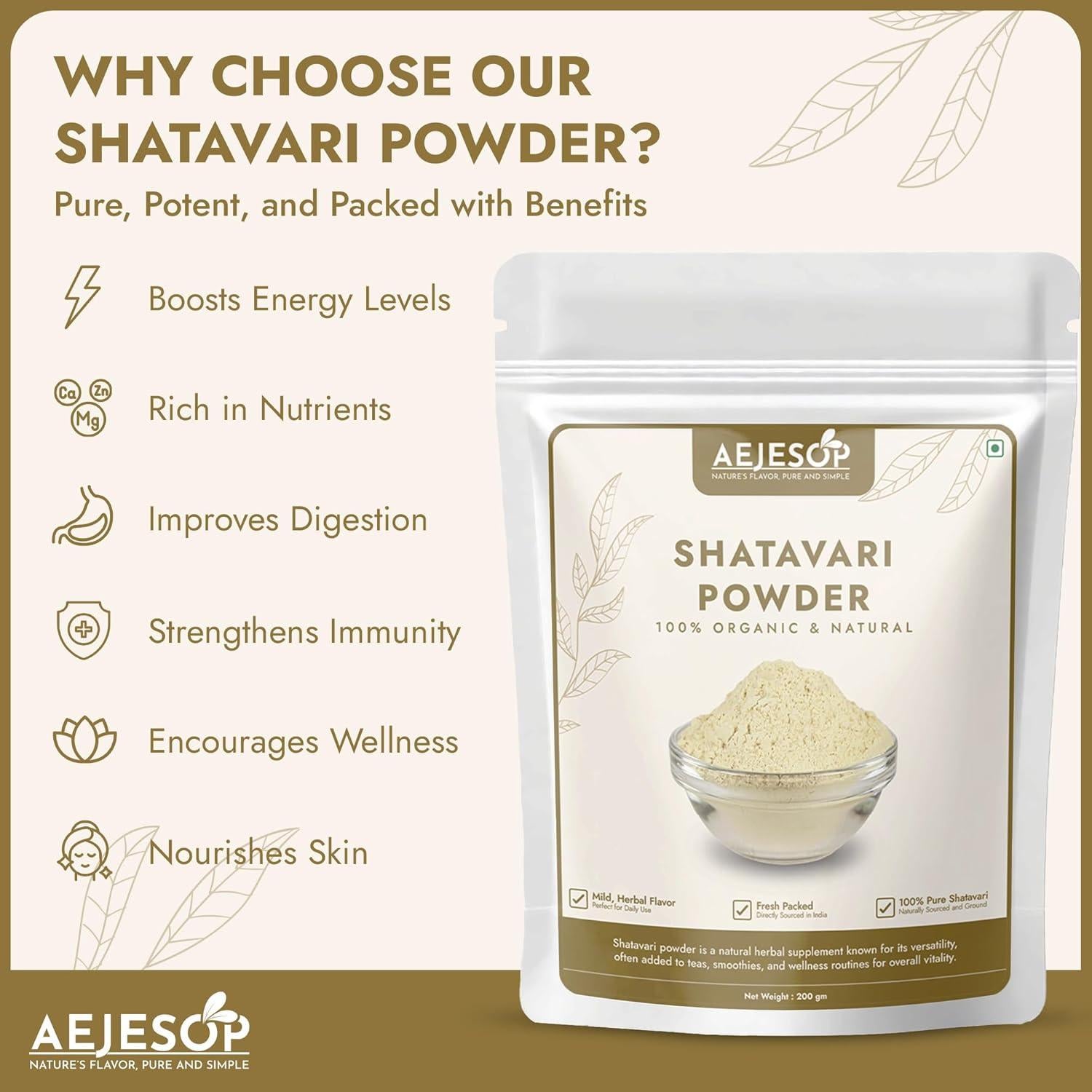 Polvo de Shatavari 200g - JKT GROUP - Hierba Rejuvenecedora