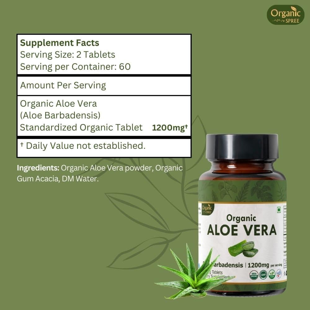 Suplemento Orgánico de Bhringraj y Aloe Vera - 120 Tabletas