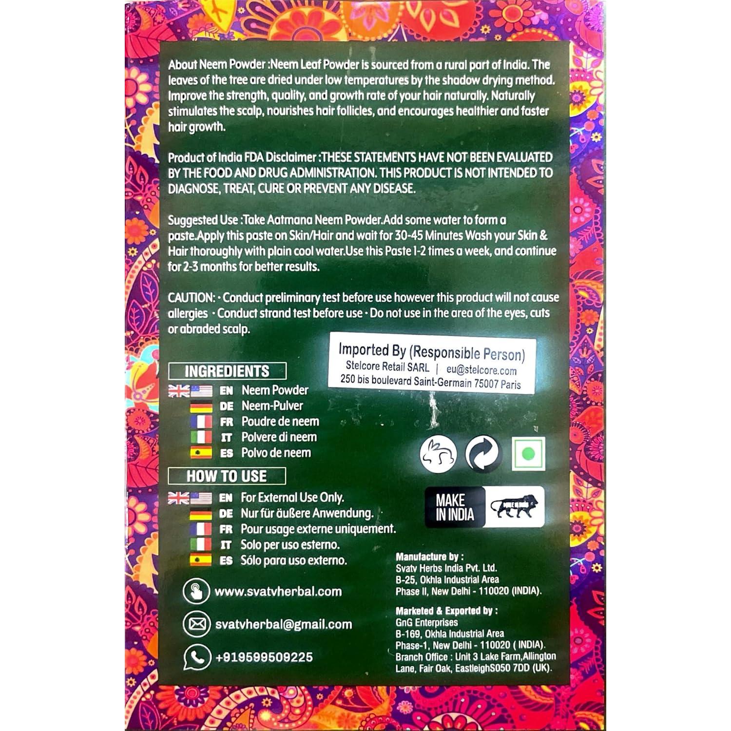 Polvo de Neem AATMANA 100g | Cuidado Cabello y Piel