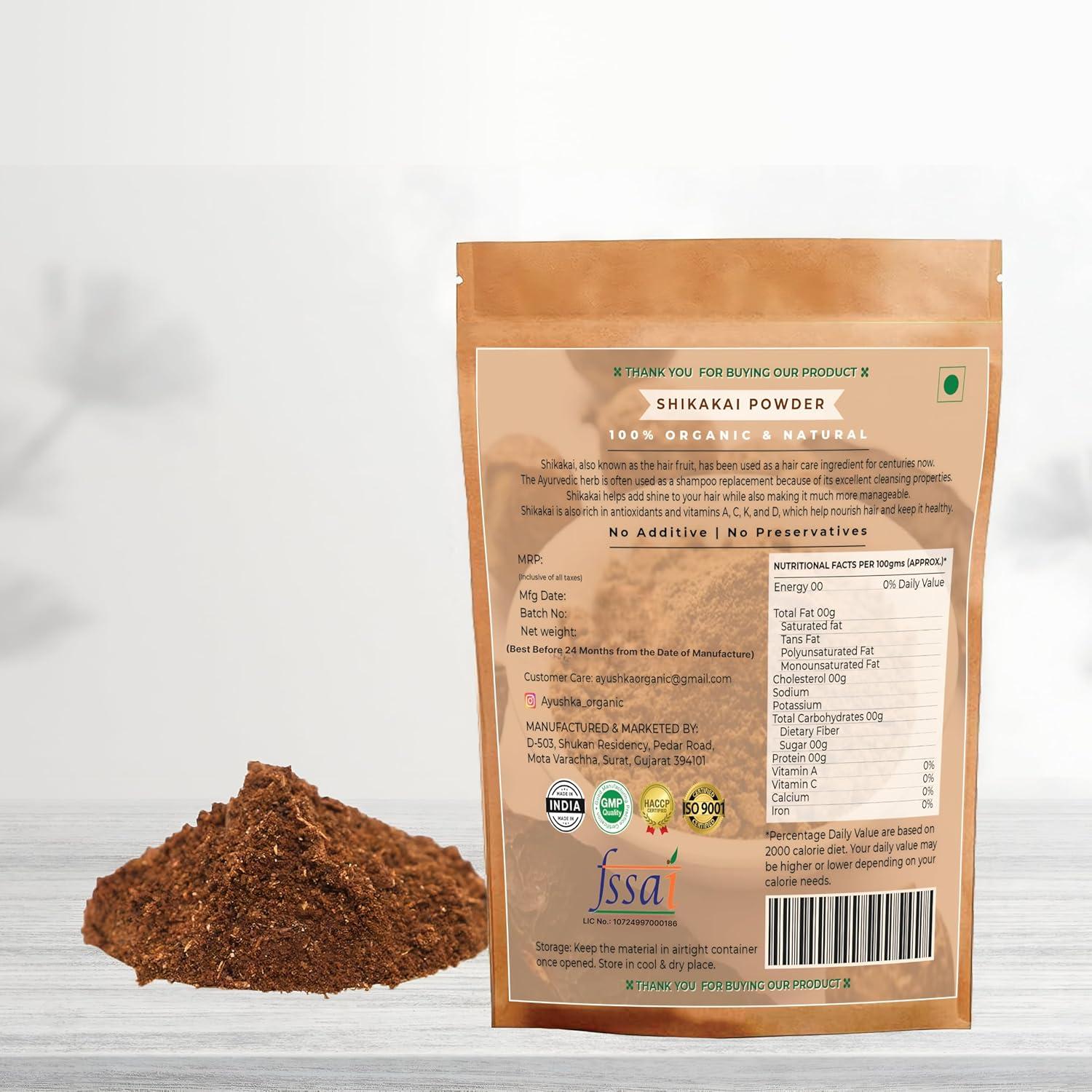 Polvo de Shikakai 500g Ayushka Organic - Cuidado Natural del Cabello