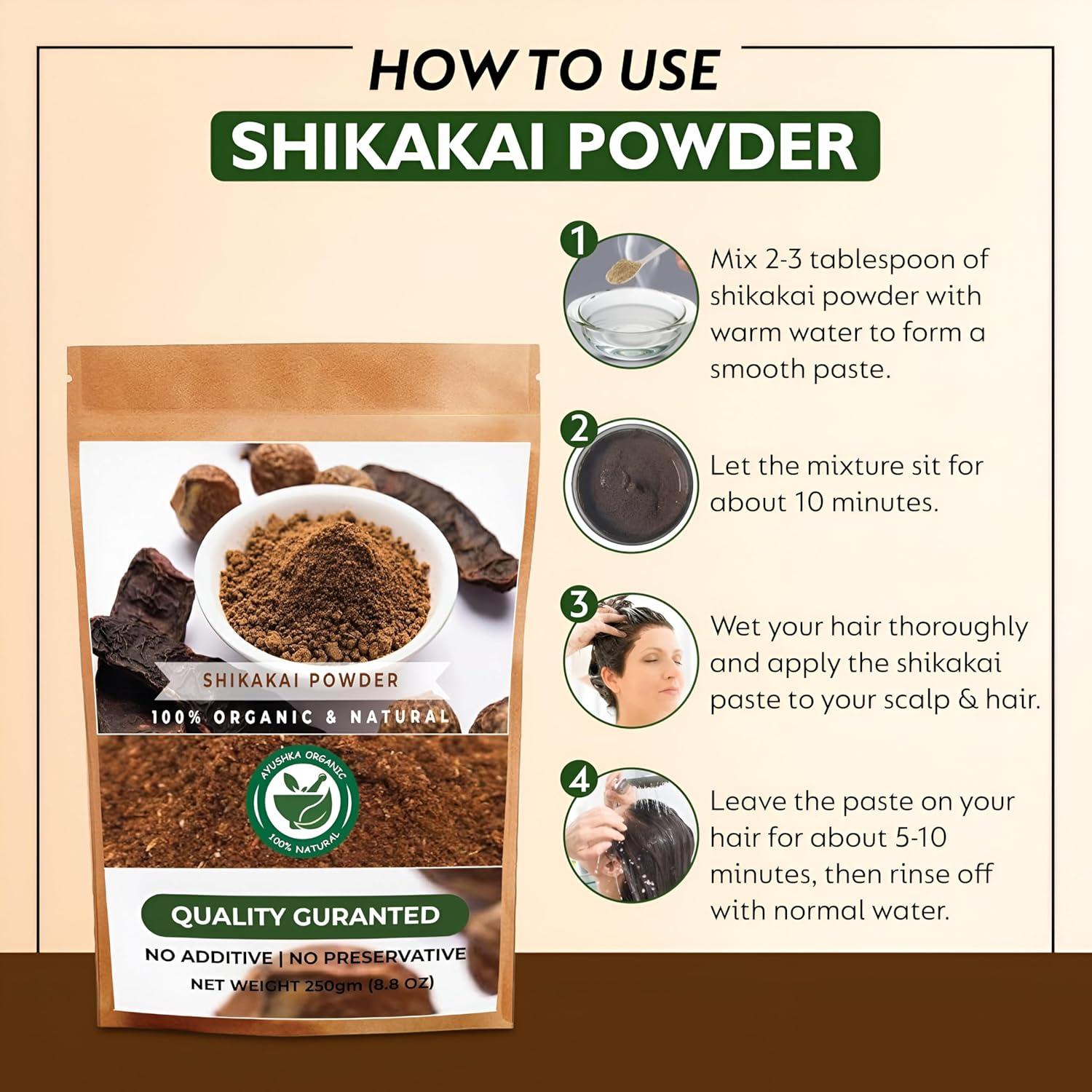 Polvo de Shikakai 500g Ayushka Organic - Cuidado Natural del Cabello