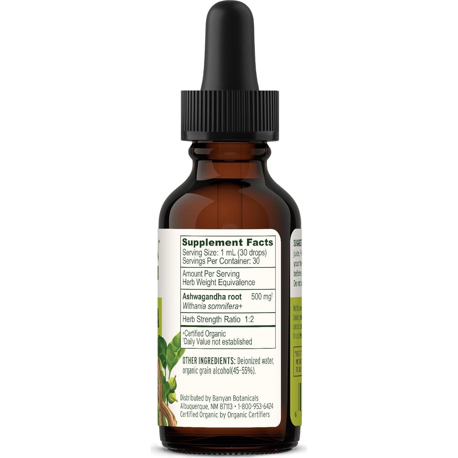 Extracto Líquido de Ashwagandha Orgánico Banyan 29.57 ml