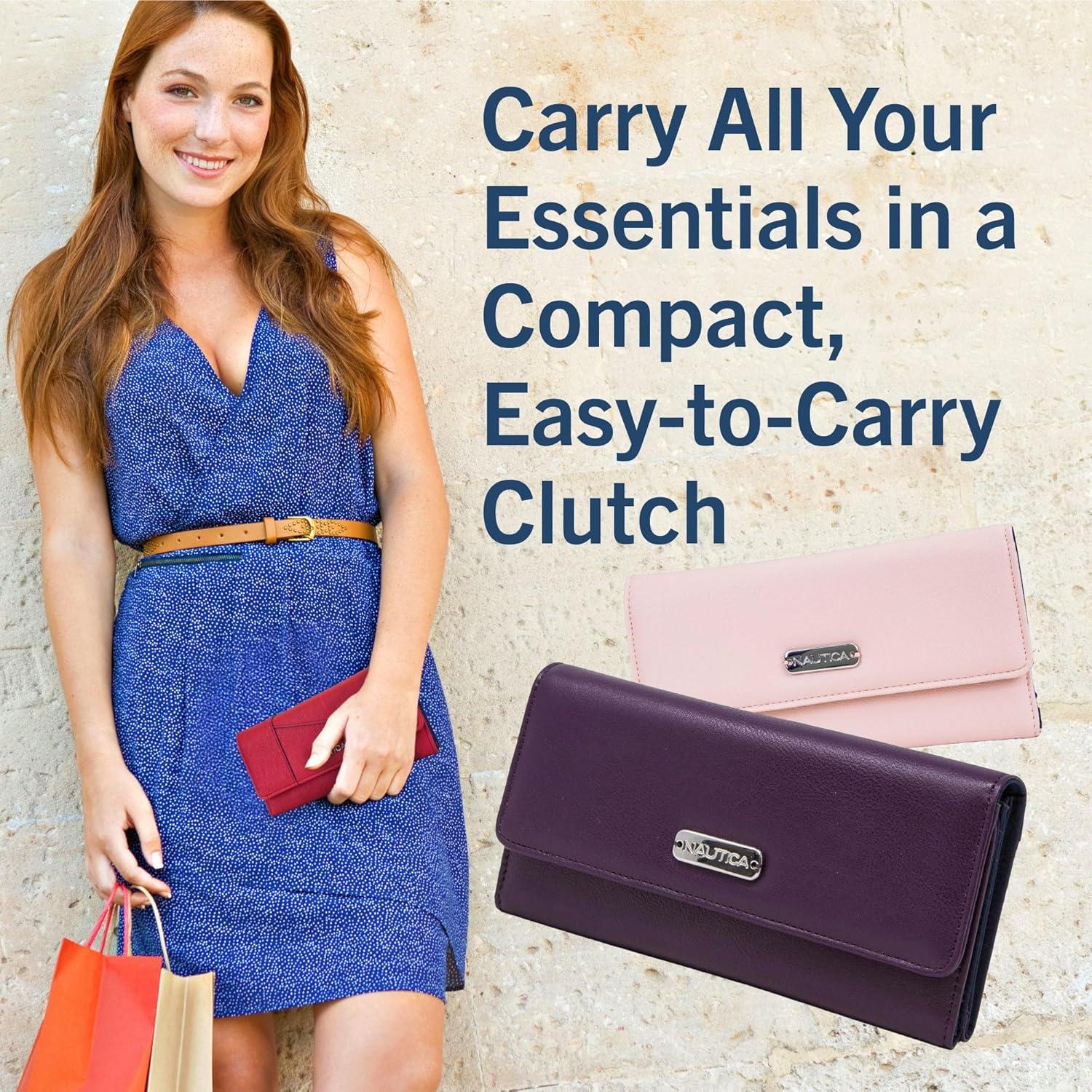 Cartera Slim Nautica Money Manager RFID para Mujeres