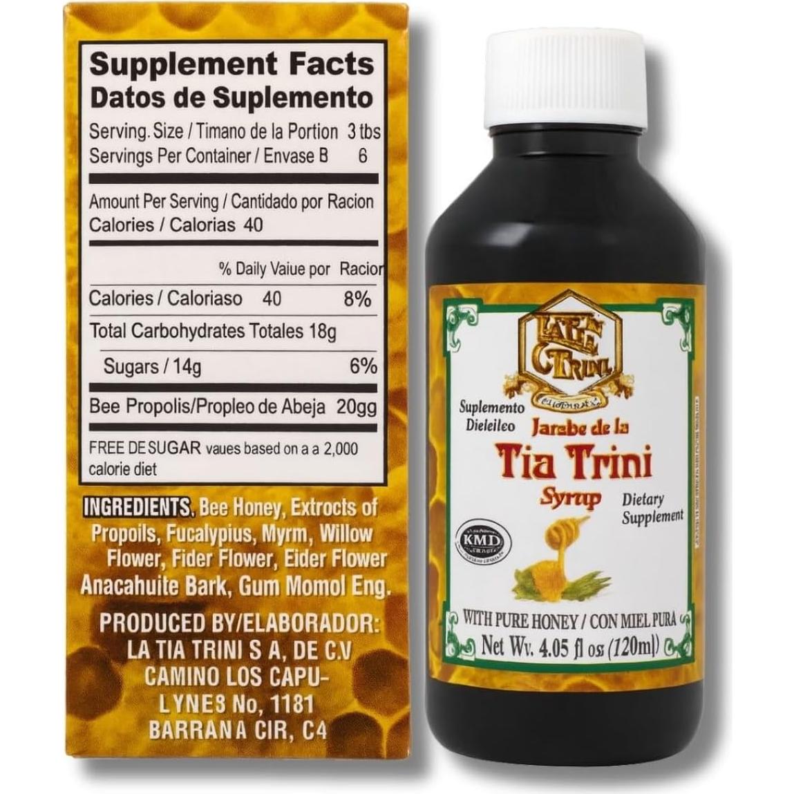 Jarabe Suplemento Dietético Tía Trini con Miel Pura 120 ml