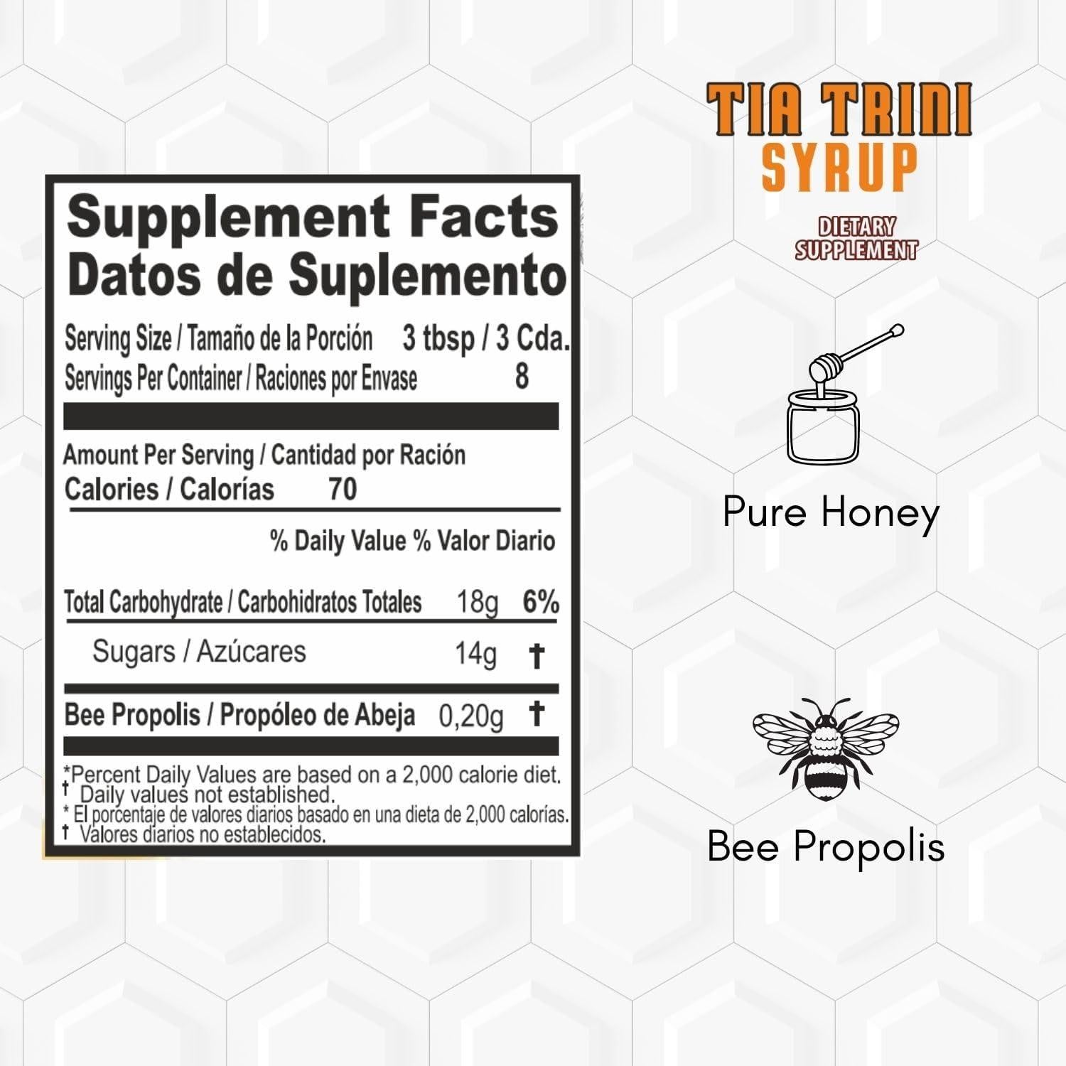 Jarabe Suplemento Dietético Tía Trini con Miel Pura 120 ml