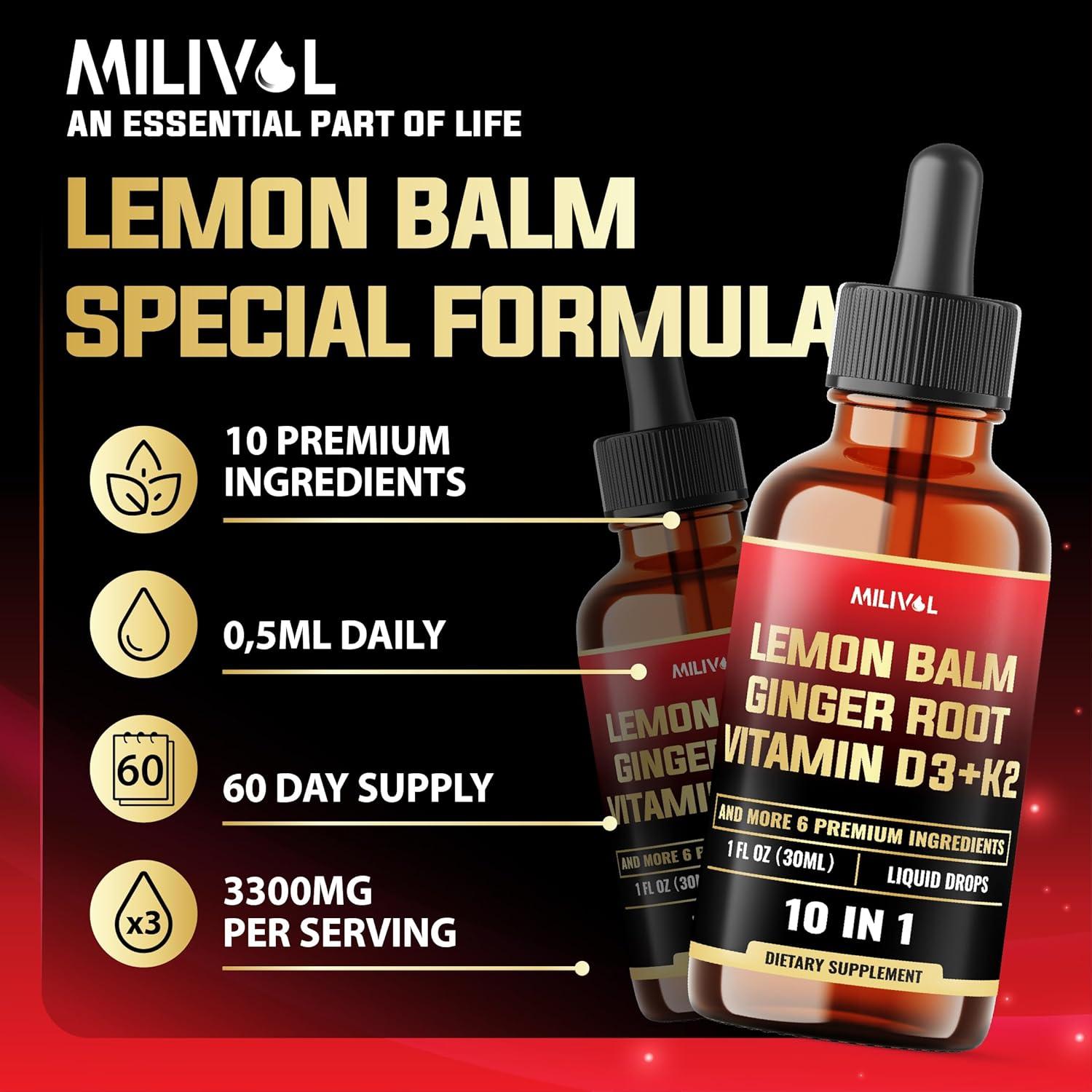 Tinctura de Melisa 10en1 Milivol 3300mg 60 Porciones