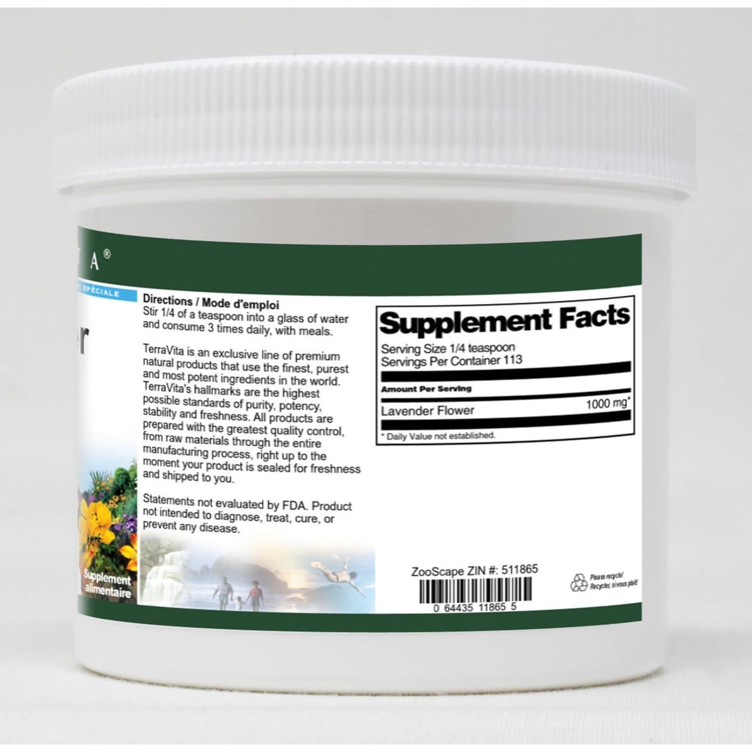 Polvo de Flor de Lavanda TerraVita 113.4 g Sin Rellenos