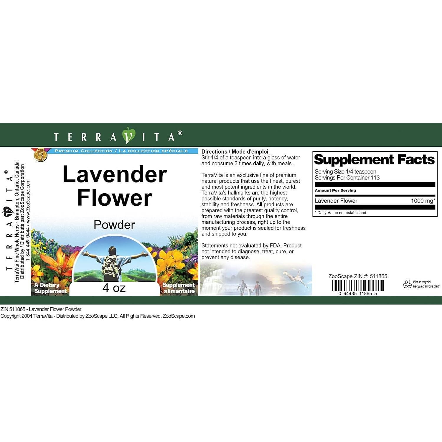 Polvo de Flor de Lavanda TerraVita 113.4 g Sin Rellenos